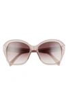 Celine 54mm Cat Eye Sunglasses In Shiny Light Brown / Gradient