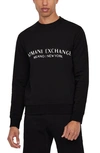 Armani Exchange Milano New York Graphic Cotton Sweatshirt In Black
