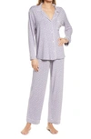 Eberjey 'sleep Chic' Knit Pajamas In Garden-delphinium/ Ivory