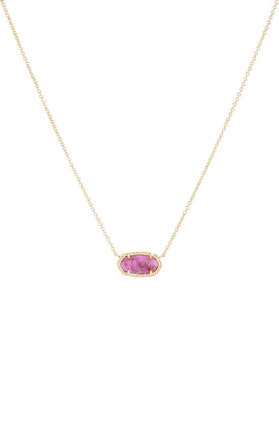 Kendra Scott Elisa Birthstone Pendant Necklace In Gold Bronze Magenta