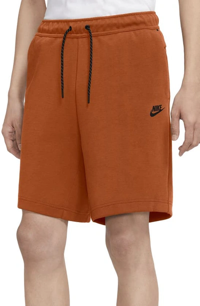 Nike Sportswear Tech Fleece Shorts In Campfire Orange/black