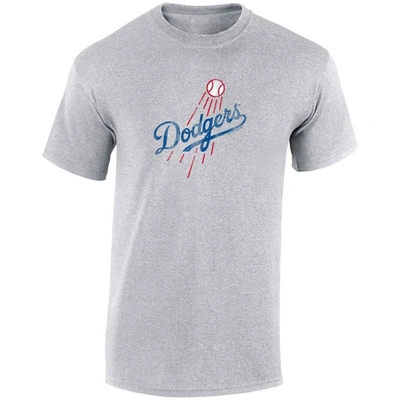 Soft As A Grape Kids' Los Angeles Dodgers Youth Distressed Logo T-shirt In Grey