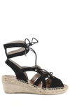 Andre Assous Deanna Lace Up Espadrille Sandal In Black Suede