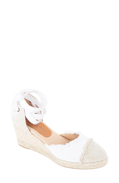 Patricia Green Elle Cap Toe Ankle Tie Espadrille In White