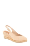 Patricia Green Poppy Slingback Espadrille Wedge In Nude
