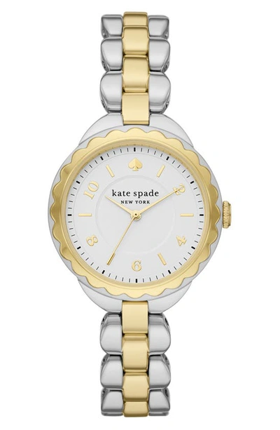 Kate Spade Women's Morningside Two-tone Stainless Steel Bracelet Watch 34mm In White