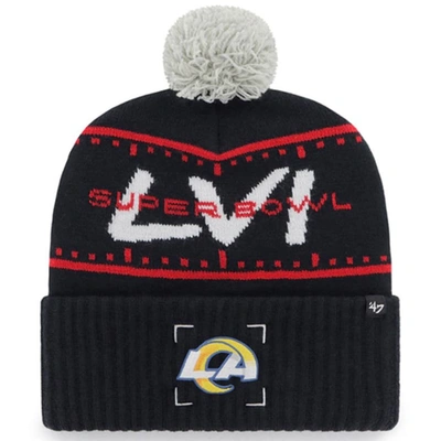 47 ' Navy Los Angeles Rams Super Bowl Lvi Bound View Cuffed Pom Knit Hat