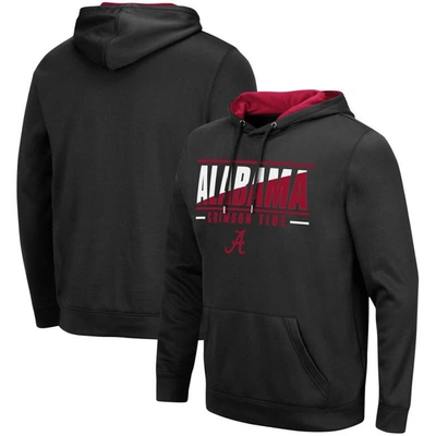 Colosseum Black Alabama Crimson Tide Slash Stack 2.0 Pullover Hoodie