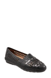 Trotters Rory Woven Flat In Black Platinum