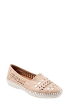 Trotters Rory Woven Flat In Nude Gold