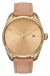 Nixon Thalia Leather Strap Watch, 38mm In Light Gold / Tan