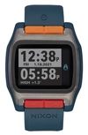 Nixon High Tide Digital Silicone Strap Watch, 44mm In Light Gunmetal / Teal