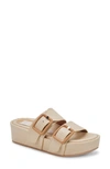 Dolce Vita Women's Coryn Slip On Platform Sandals In Wheat Raffia