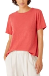 Eileen Fisher Crewneck Boxy Organic Cotton T-shirt In Papaya