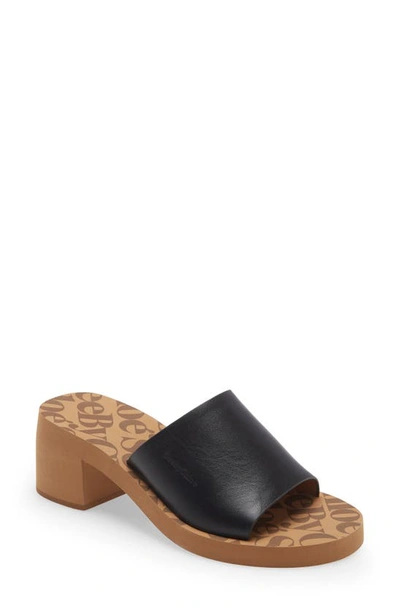 See By Chloé Leather Block-heel Mules In Black