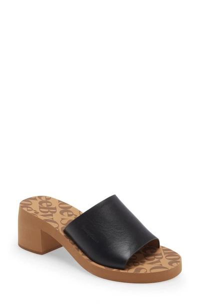 See By Chloé Leather Block-heel Mules In Braun