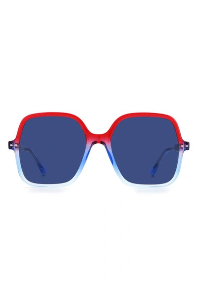 Isabel Marant Square Sunglasses In Blue/ Red