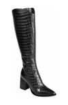 Journee Signature Laila Leather Boot In Croco