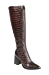 Journee Signature Laila Leather Boot In Brown