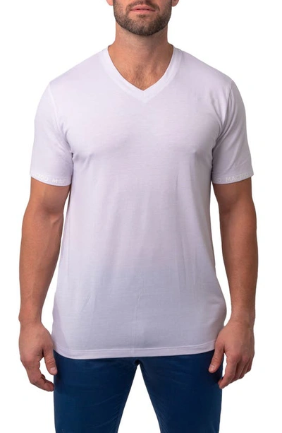 Maceoo Vivaldi V-neck Cotton T-shirt In White