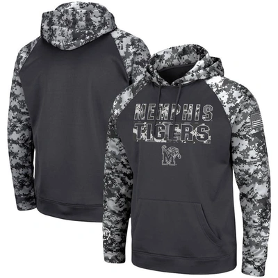 Colosseum Charcoal Memphis Tigers Oht Military Appreciation Digital Camo Pullover Hoodie