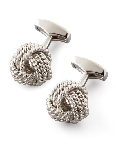 Tateossian Knot Round Cuff Links, Rhodium