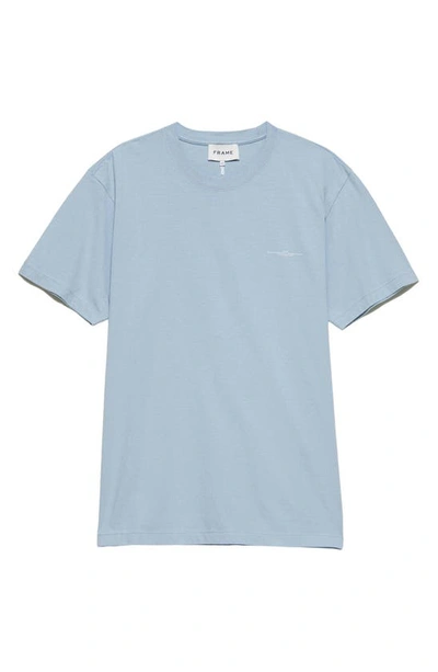 Frame Cotton Logo T-shirt In Powder Blue