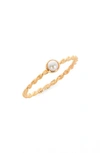 Monica Vinader Cultured Pearl Ring In Yellow Gold