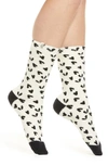 Ugg Leslie Crew Socks In Cream Hearts