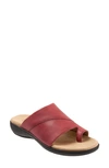 Trotters Regina  Womens Slip On Leather Slide Sandals In Dark Red