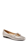 Trotters Honesty Womens Slip On Flat Ballet Flats In Silver Metallic