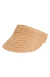 Madewell Packable Braided Straw Visor In Warm Nutmeg