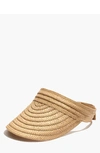 Madewell Packable Braided Straw Visor In Natural Multi