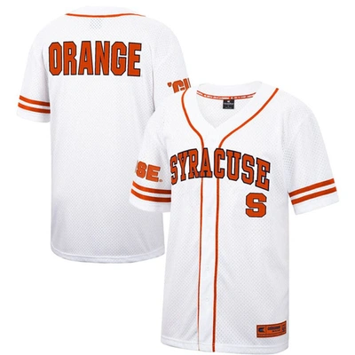 Colosseum White Syracuse Orange Free Spirited Mesh Button-up Baseball Jersey