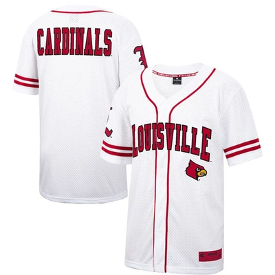 Colosseum White Louisville Cardinals Free Spirited Mesh Button-up Baseball Jersey