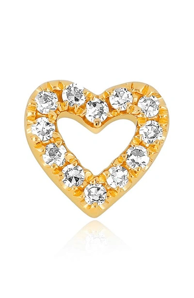 Ef Collection Baby Open Heart Diamond Single Stud Earring In Gold