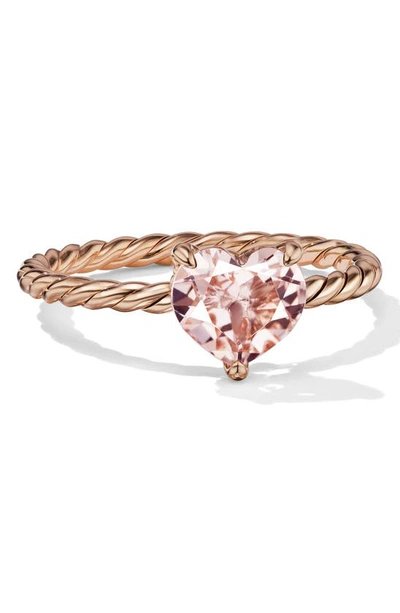 David Yurman Women's Châtelaine Heart Ring In 18k Rose Gold With Morganite