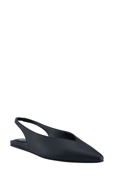 Marc Fisher Ltd Graceful Leather Slingback Ballerina Flats In Black