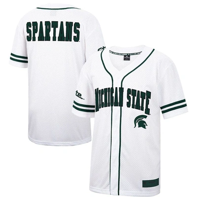 Colosseum White Michigan State Spartans Free Spirited Mesh Button-up Baseball Jersey