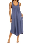 Papinelle Pleated Maxi Modal Nightgown In Indigo
