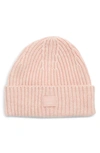 Acne Studios Acne Studio Kids' Mini Pansy & Face Wool Beanie In Faded Pink Melange