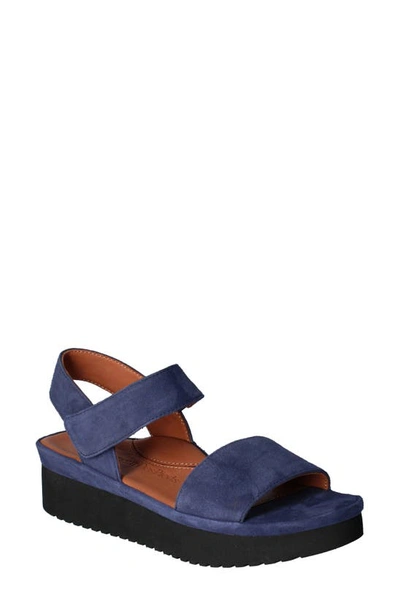 L'amour Des Pieds Abrilla Slingback Platform Sandal In Navy