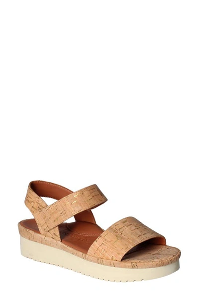 L'amour Des Pieds Abrilla Slingback Platform Sandal In Natural/ Gold