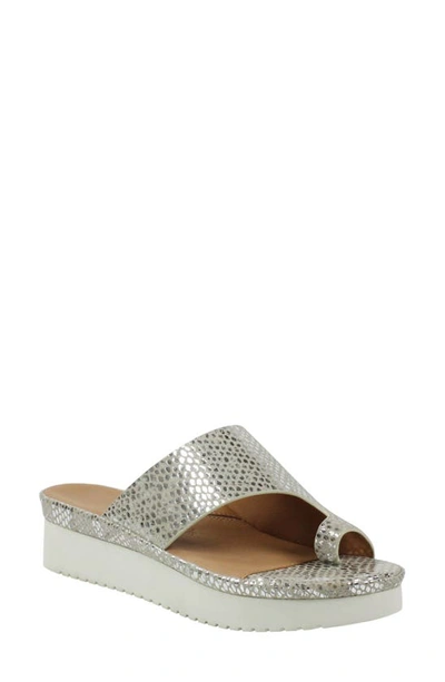 L'amour Des Pieds Ahlina Platform Sandal In Silver/ Gold