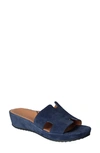 L'amour Des Pieds Catiana Platform Sandal In Navy