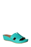 L'amour Des Pieds Catiana Platform Sandal In Turquoise