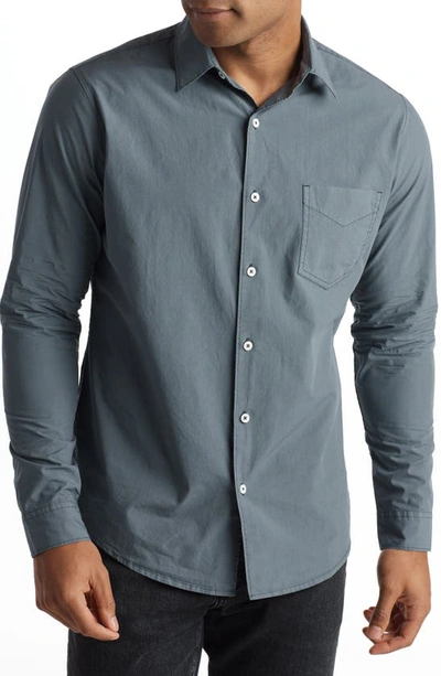 Rowan Everett Cotton Poplin Button-up Shirt In Slate