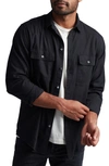 Rowan Warwick Button-up Shirt In Washed Black