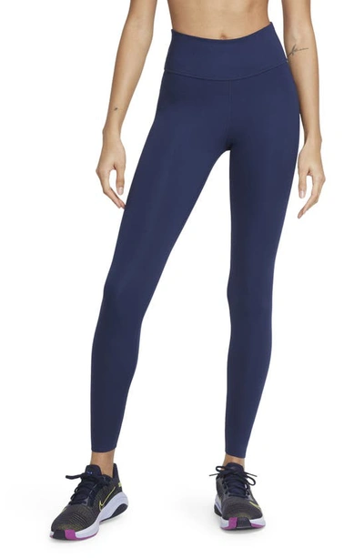 Nike One Luxe Tights In Midnight Navy/clear