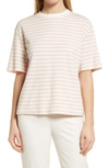 Nordstrom Crewneck T-shirt In Pink- Ivory Stripe